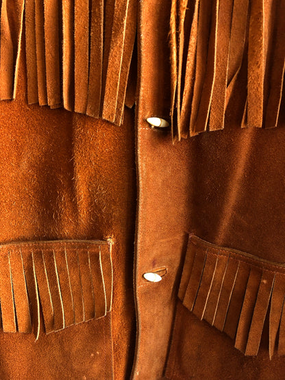 Vintage 1970’s Burnt Orange Suede Fringe Jacket - La Lovely Vintage 