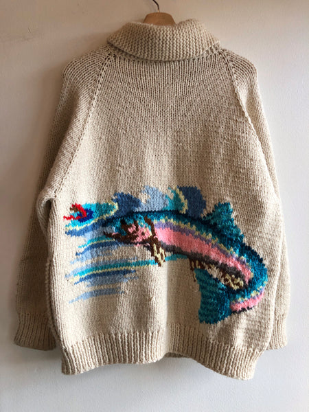 Vintage 1950’s “Rainbow Trout” Cowichan Sweater