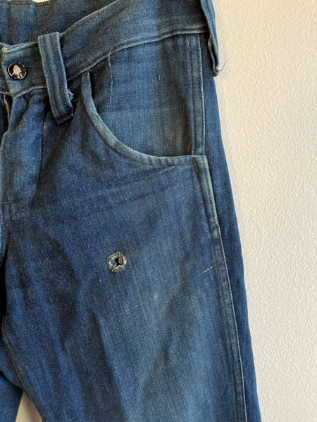 Vintage 1970’s “Virgo” Embroidered Denim Bell Bottom Jeans