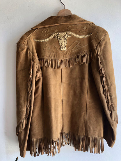 Vintage 1940/1950’s Suede (Buckskin?) Bull-Themed Jacket - La Lovely Vintage 