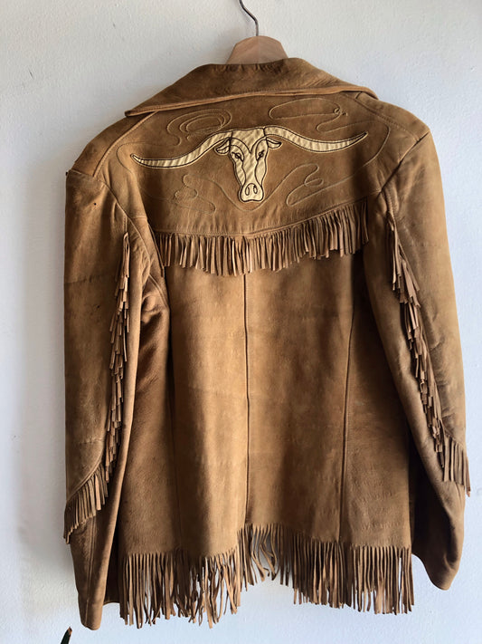 Vintage 1940/1950’s Suede (Buckskin?) Bull-Themed Jacket - La Lovely Vintage 