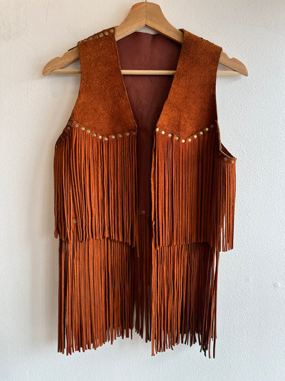 Vintage 1960’s Riveted Fringe Suede Vest