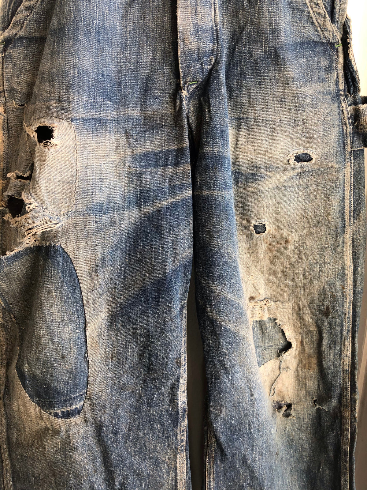Vintage 1930’s Strapless Super Red Engine Denim Overalls - La Lovely Vintage 