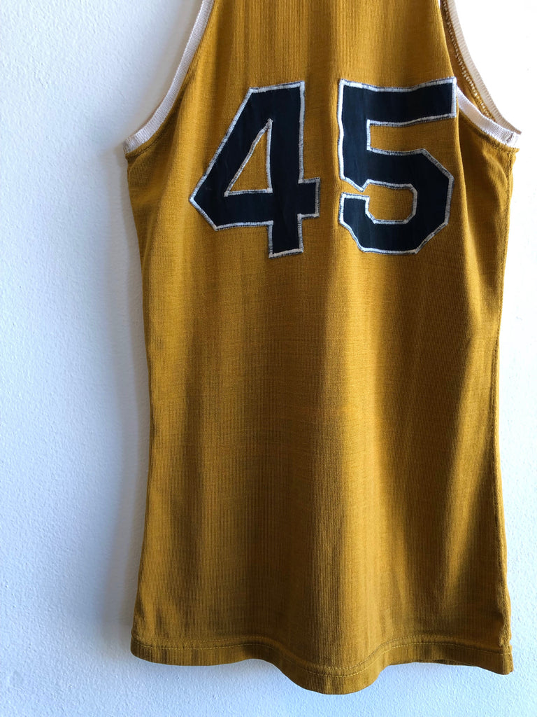 Vintage 1950's Basketball Jersey Men's Sz 42 Stitched USA # 45 A.F. of L.  green