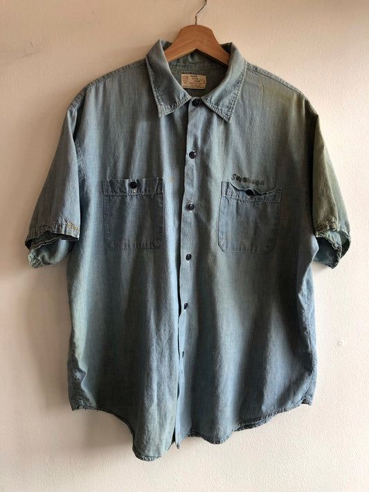 Vintage 1950’s Selvedge Chambray Button Up Shirt - La Lovely Vintage 