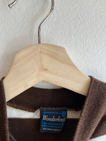 Vintage 1950/60’s “Wonderknit” Brown Striped T-Shirt - La Lovely Vintage 