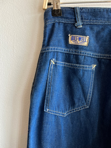 Vintage 1940/1950’s Bilt-Well Flannel Lined Denim Side-Zip Jeans