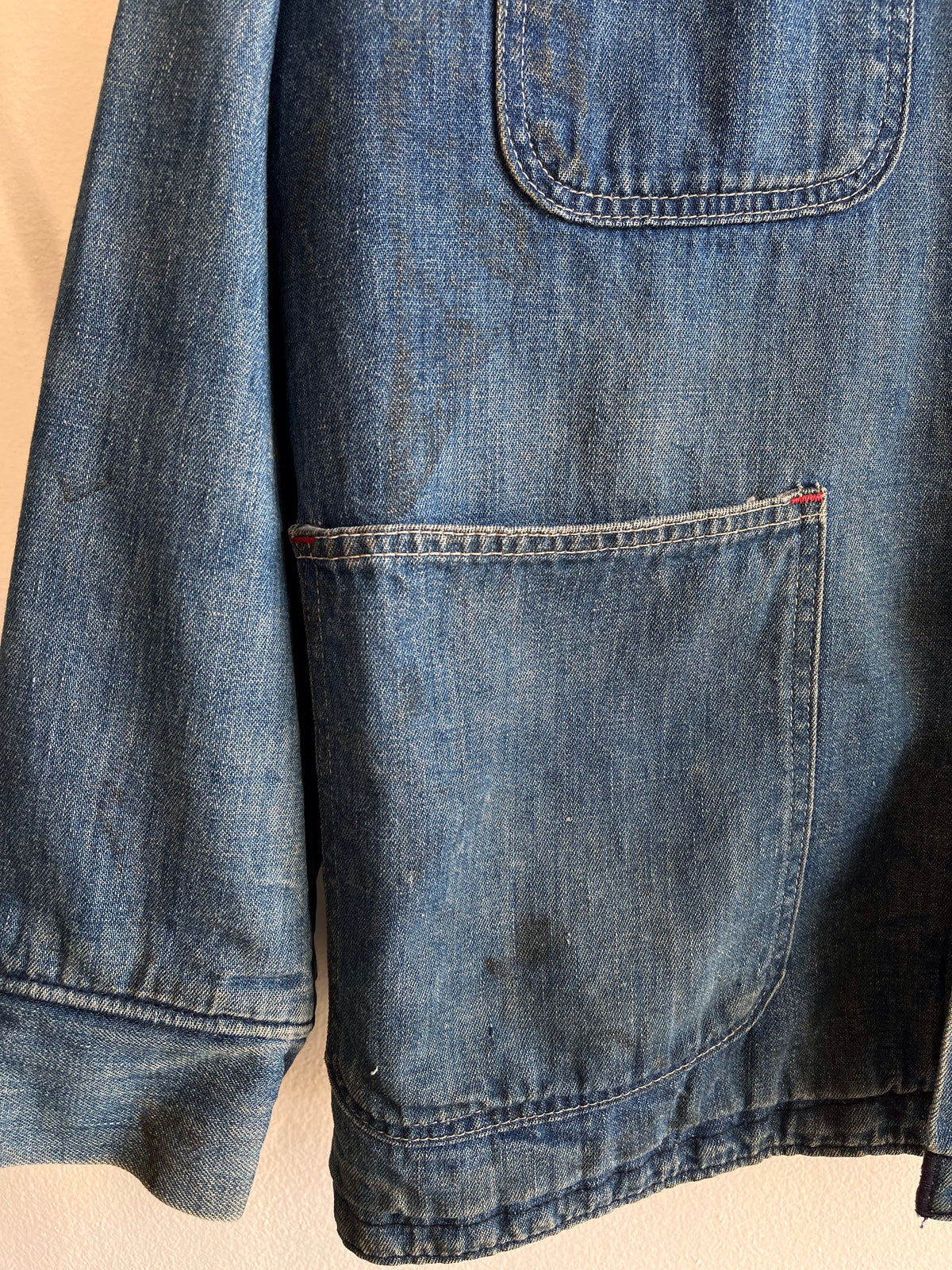 Vintage 1960’s Wrangler Blanket-Lined Denim Chore Coat - La Lovely Vintage 