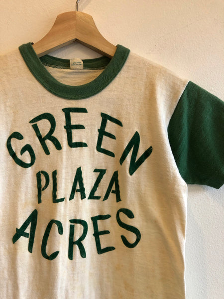 Vintage 1950’s “Green Plaza Acres” Flock-Printed T-Shirt