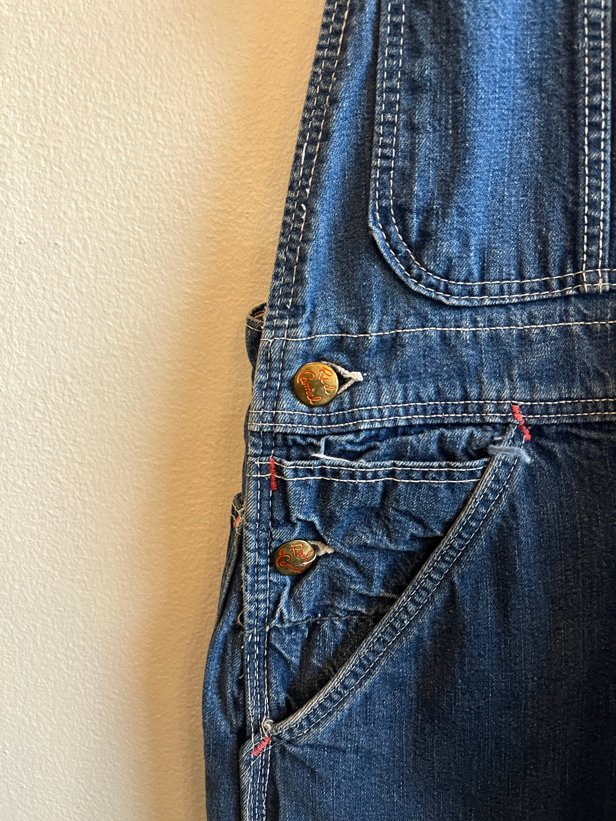 Vintage 1960’s Red Camel Denim Lowback Overalls