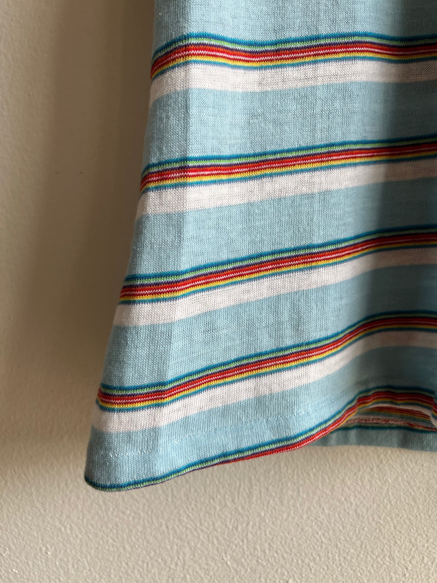 Vintage 1970’s Baby Blue Striped T-Shirt - La Lovely Vintage 