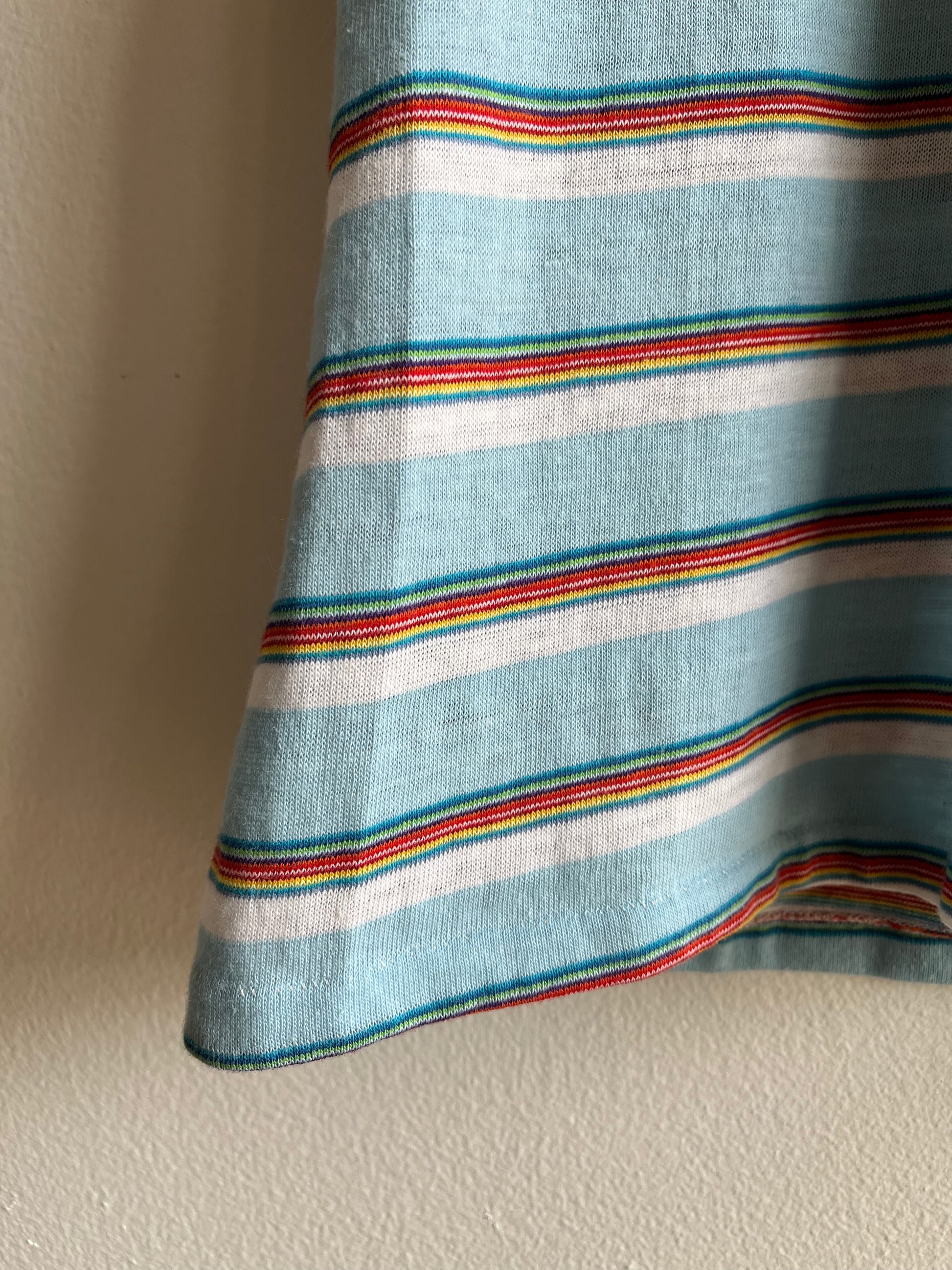 Vintage 1970’s Baby Blue Striped T-Shirt - La Lovely Vintage 