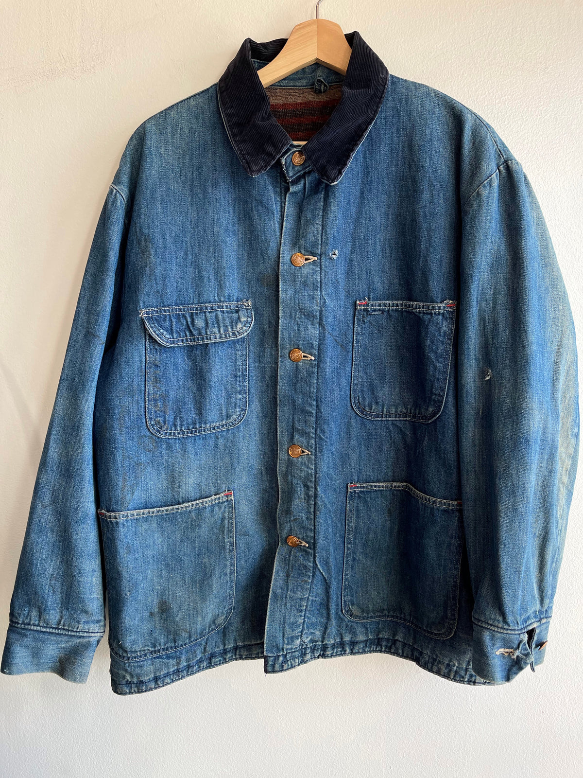 Vintage 1960’s Wrangler Blanket-Lined Denim Chore Coat - La Lovely Vintage 