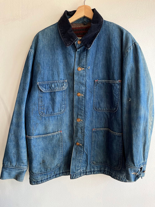 Vintage 1960’s Wrangler Blanket-Lined Denim Chore Coat - La Lovely Vintage 