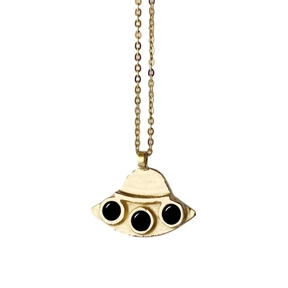 Therese Kuempel Designs - UFO Necklace w/ Onyx - La Lovely Vintage 