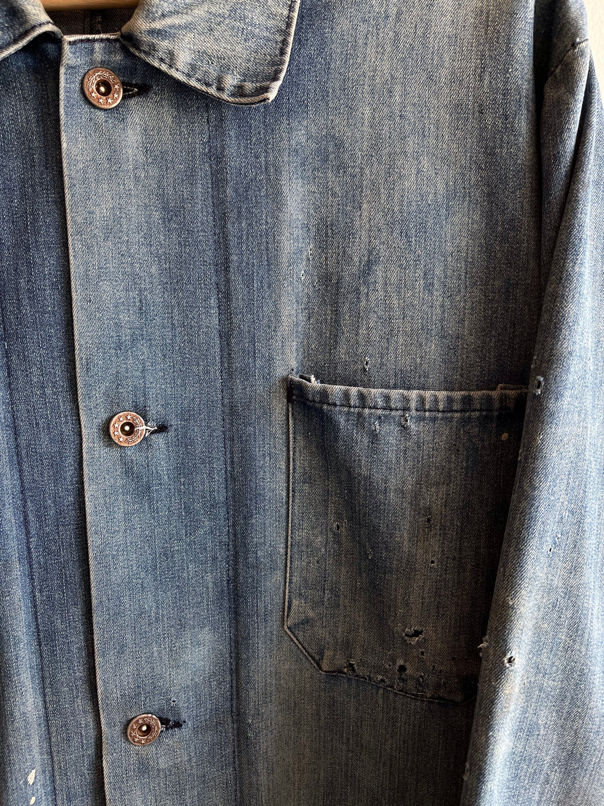 Vintage 1950’s Donut Button Denim Chore Coat