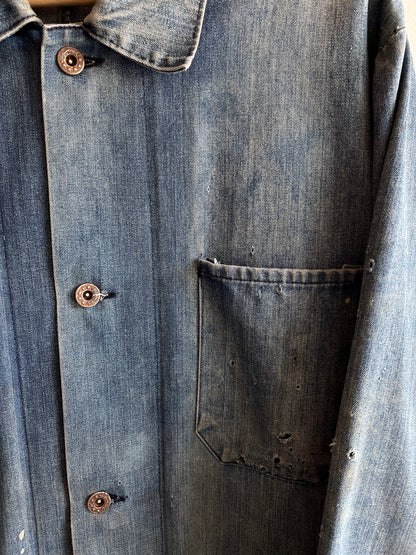 Vintage 1950’s Donut Button Denim Chore Coat