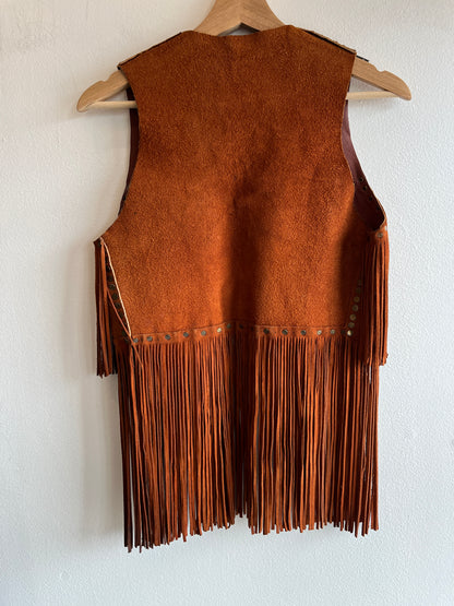 Vintage 1960’s Riveted Fringe Suede Vest