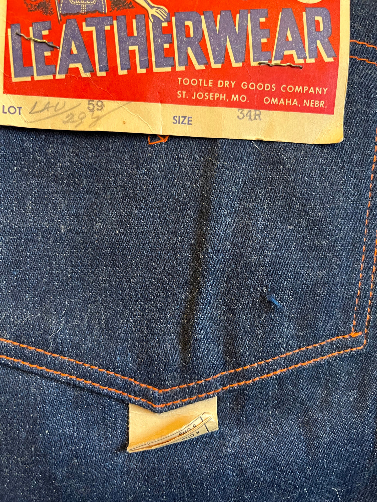 Vintage 1940’s “Tootles” Deadstock Side-Snap Denim Jeans - La Lovely Vintage 
