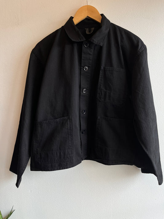 Vintage 1970’s HBT French Black Chore Coat - La Lovely Vintage 