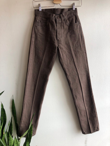 Vintage 1980's Levis 501s Brown Denim Jeans - La Lovely Vintage 
