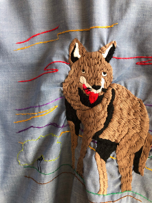 Vintage 1970’s Big Mac Embroidered Chambray Button-Up Shirt - La Lovely Vintage 