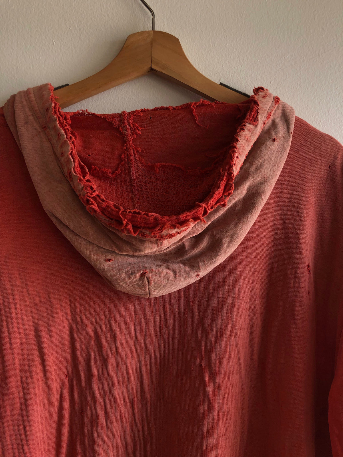 Vintage 1950/1960’s Sun-Faded Red Hooded Sweatshirt