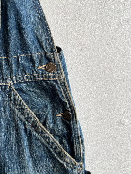 Vintage 1930’s Tootle’s Leatherwear Denim Overalls