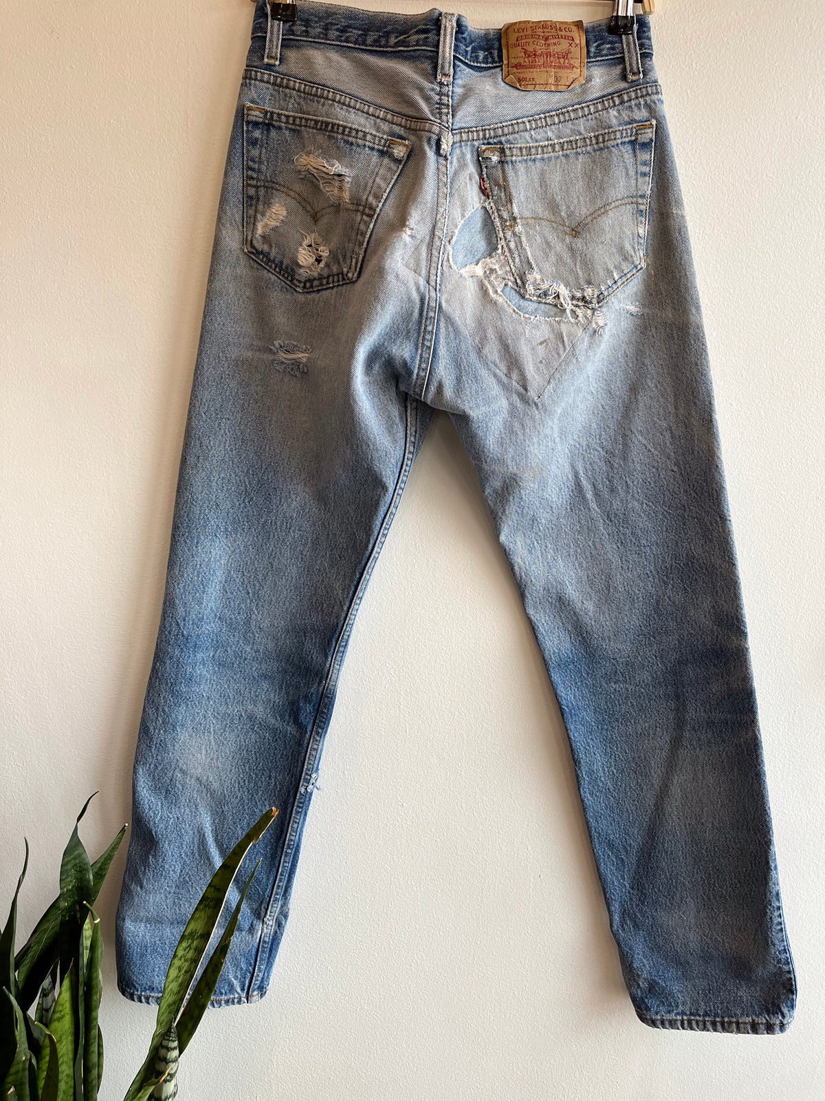 Vintage 1980’s Levi’s 501 Repaired Denim Jeans