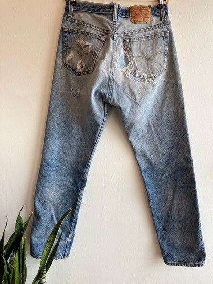 Vintage 1980’s Levi’s 501 Repaired Denim Jeans