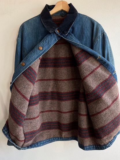 Vintage 1960’s Wrangler Blanket-Lined Denim Chore Coat - La Lovely Vintage 