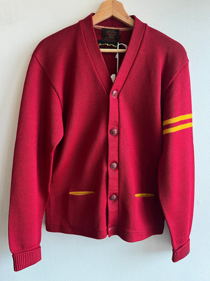 Vintage 1950’s Red and Yellow Varsity Cardigan - La Lovely Vintage 