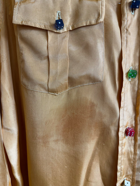 Vintage 1940’s Miller Satin Dice Button shirt