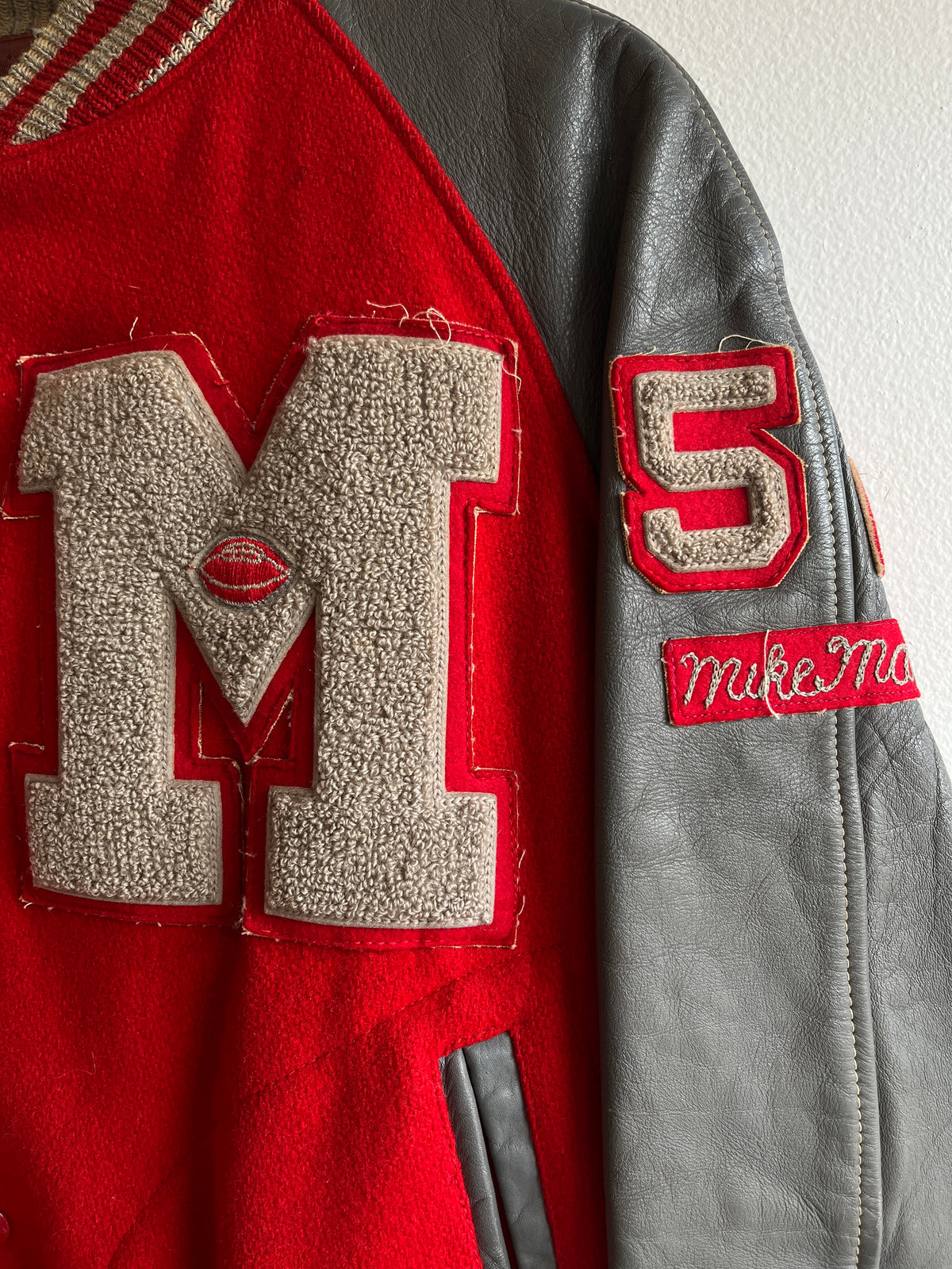 Vintage 1960’s Red and Grey Varsity Jacket - La Lovely Vintage 