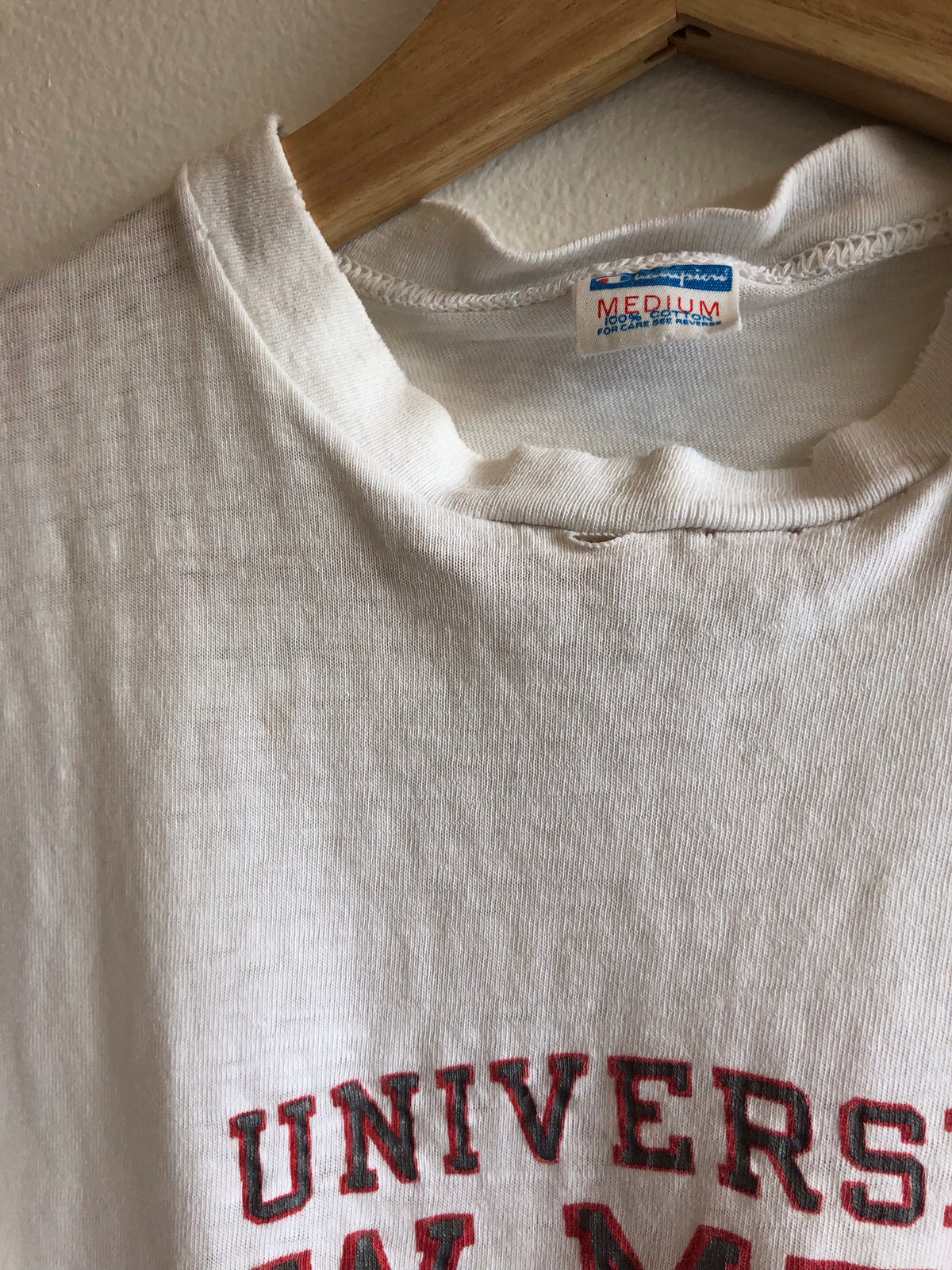 Vintage 1970’s University of New Mexico Champion “Blue Bar” T-Shirt - La Lovely Vintage 