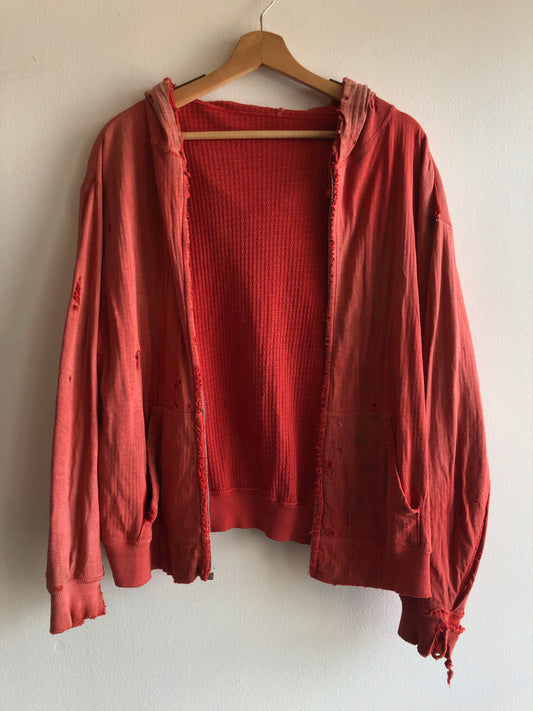 Vintage 1950/1960’s Sun-Faded Red Hooded Sweatshirt