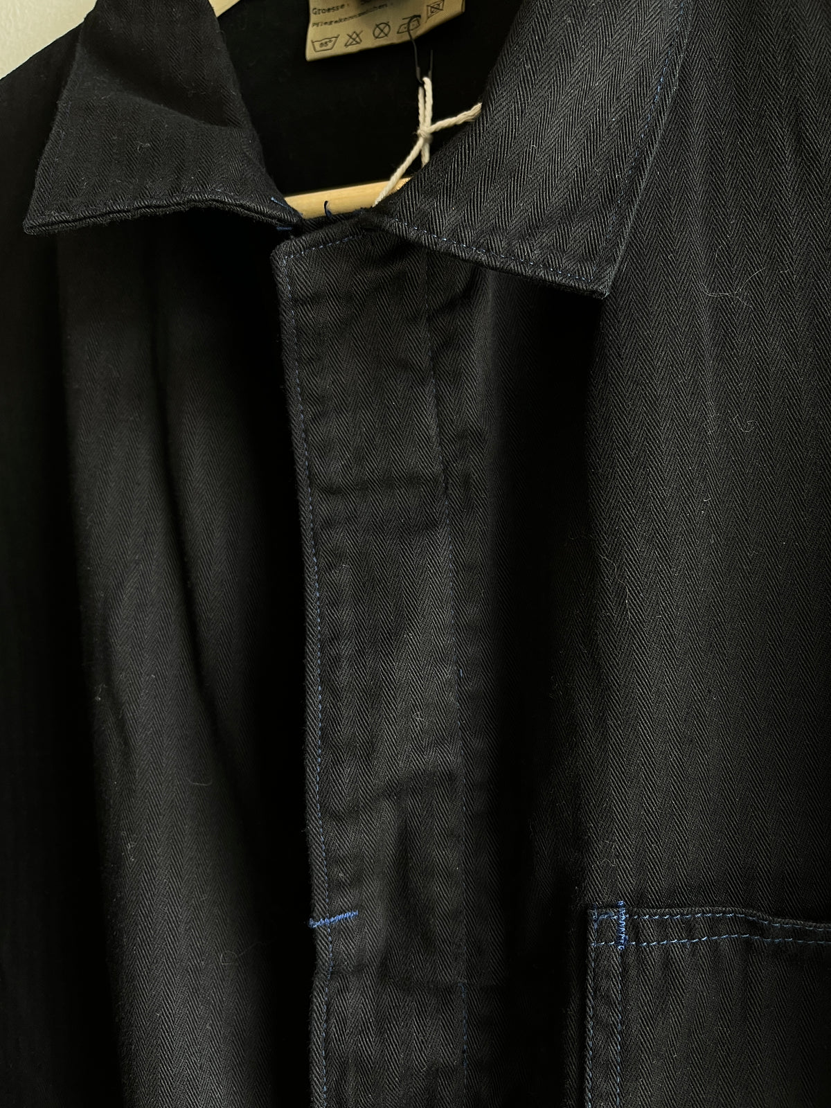 Vintage 1970’s Black HBT French Chore Coat - La Lovely Vintage 
