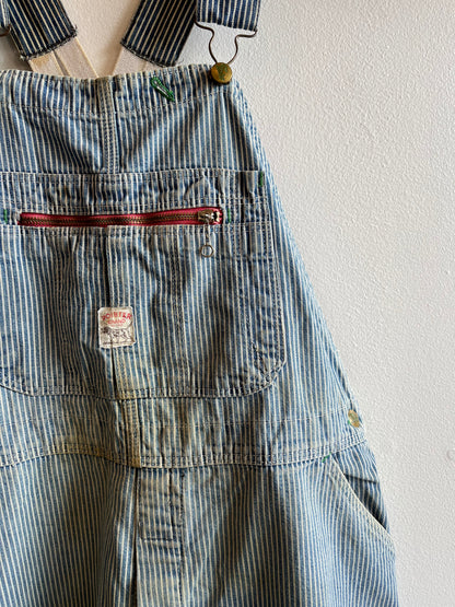 Vintage 1950’s Pointer Hickory Stripe Low Back Denim Overalls - La Lovely Vintage 