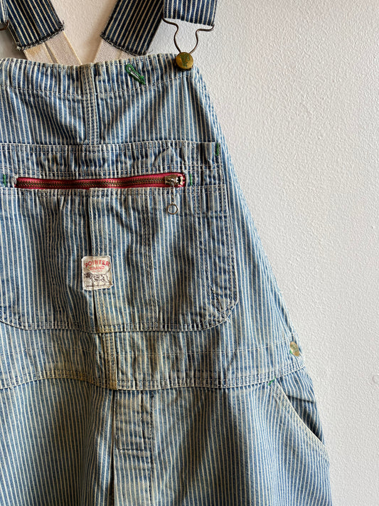 Vintage 1950’s Pointer Hickory Stripe Low Back Denim Overalls - La Lovely Vintage 