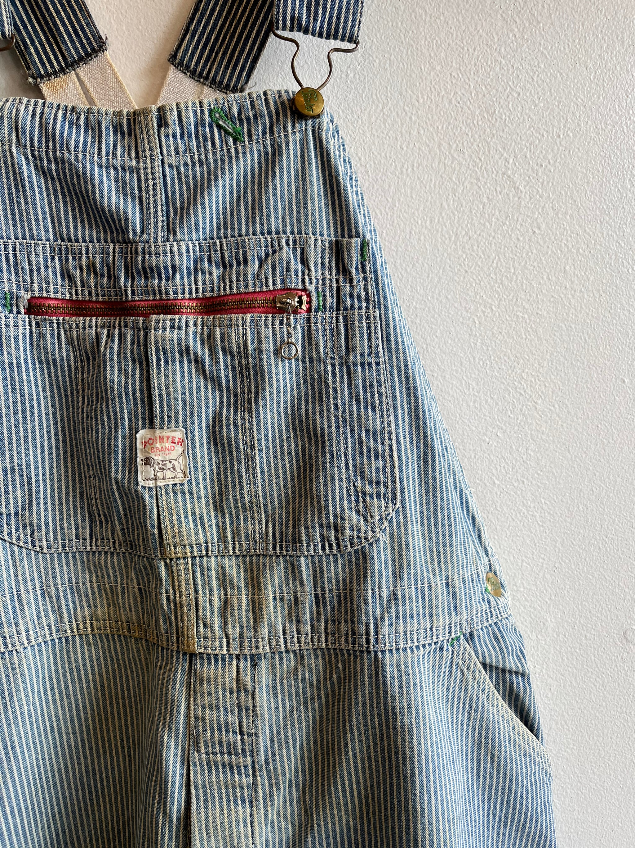 Vintage 1950's Pointer Hickory Stripe Low Back Denim Overalls – La Vintage 1950's Pointer Hickory Stripe Low Back Denim Overalls – La