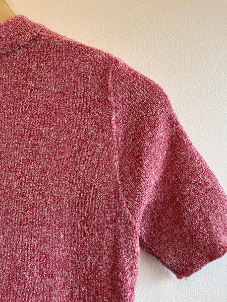 Vintage 1930’s Red “Salt and Pepper” Knit Sweater
