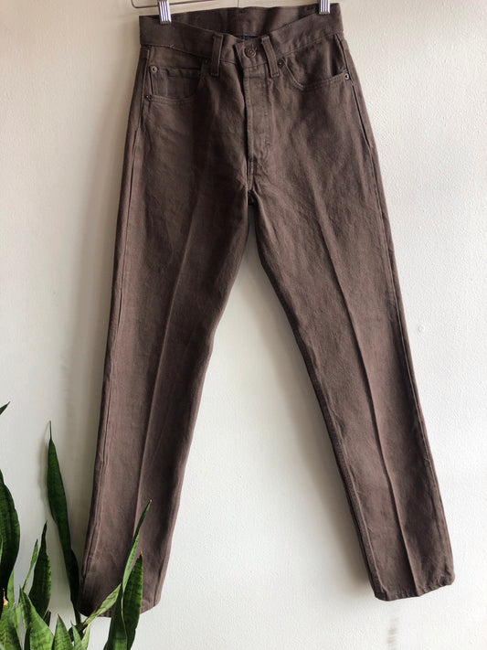 Vintage 1980's Levis 501s Brown Denim Jeans - La Lovely Vintage 