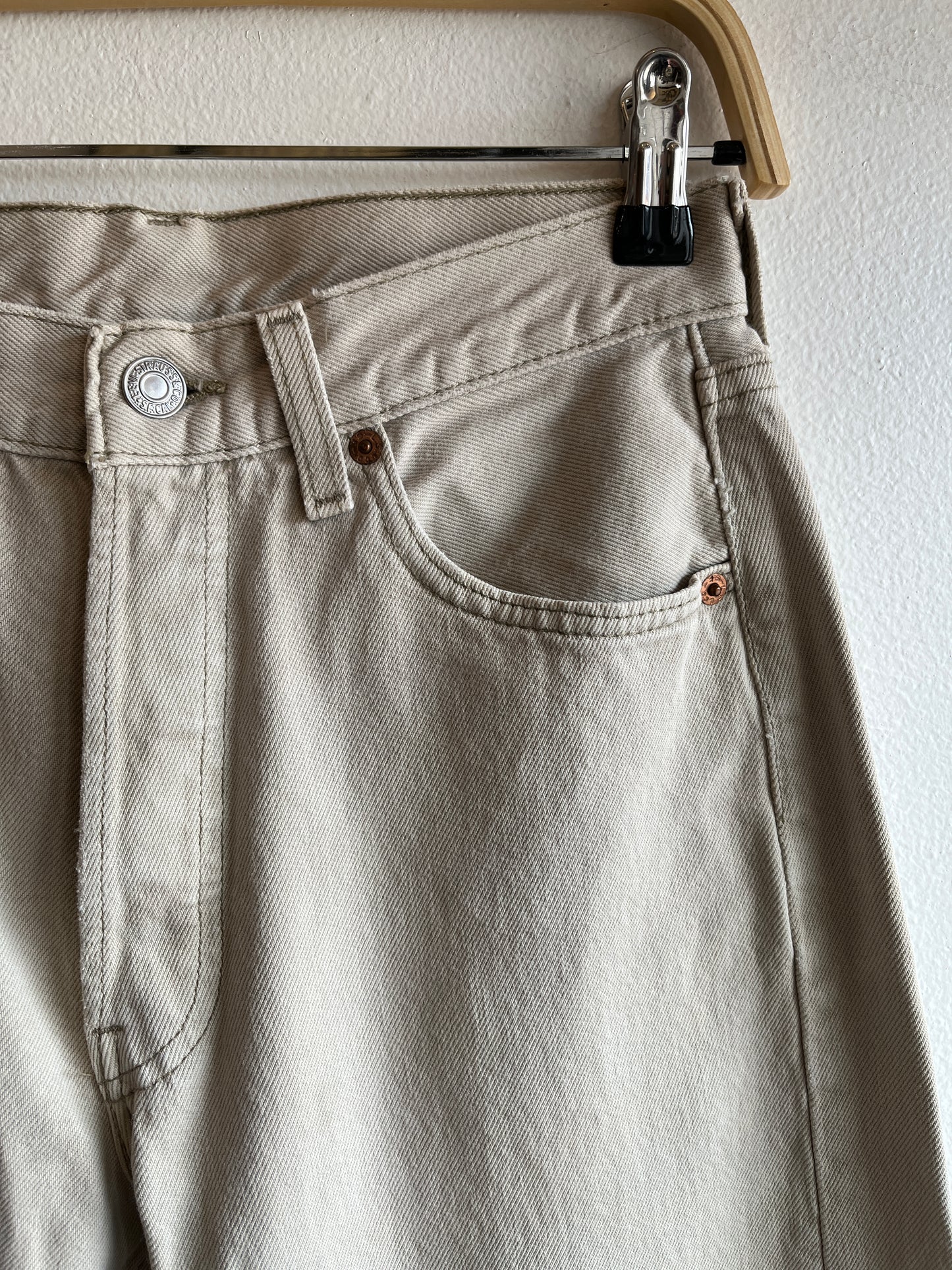 Vintage 1990’s Levi’s 501 Off-White Denim Jeans - La Lovely Vintage 