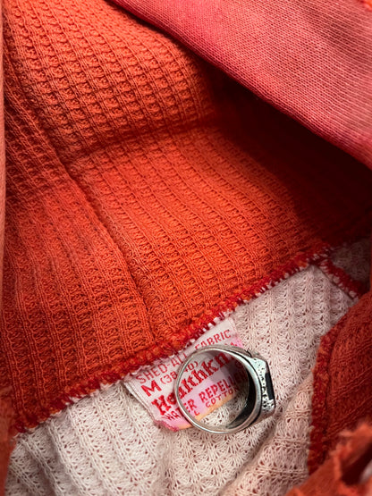 Vintage 1950’s Healthknit Sunfaded Red Thermal-Lined Hooded Sweatshirt