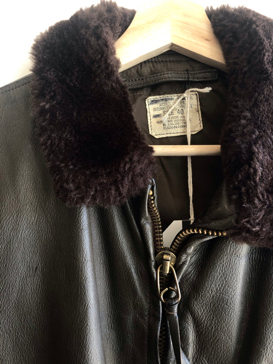 Vintage 1970s USN G-1 Leather Flight Jacket - La Lovely Vintage 