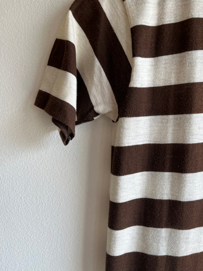 Vintage 1950/60’s “Wonderknit” Brown Striped T-Shirt - La Lovely Vintage 
