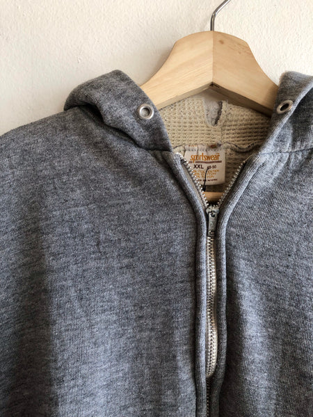 Vintage 1970’s Thermal-Lined Zip Up Hooded Sweatshirt