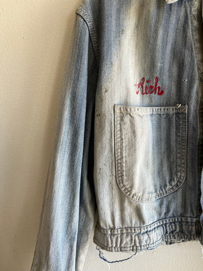 Vintage 1950’s Burlington Chainstitch Denim HBT Jacket