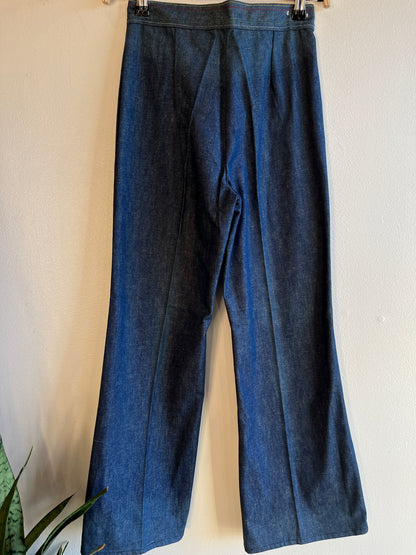 Vintage 1970’s Embroidered Denim Bell Bottom Jeans - La Lovely Vintage 