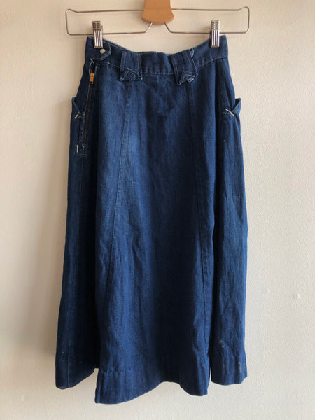 Vintage 1950’s Western Maid Side-Zip Denim Skirt
